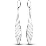 Kolczyki srebrne długie listki angielskie zapięcie