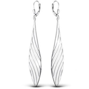 Kolczyki srebrne długie listki angielskie zapięcie