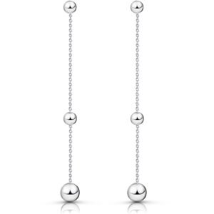 Kolczyki srebrne wiszące kulki