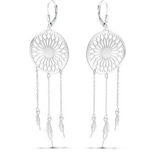 Kolczyki srebrne wiszące długie łapacze sn&oacute;w