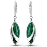 Kolczyki z malachitem srebrne wiszące