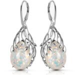 Kolczyki opal srebrne angielskie zapięcie artystyczne