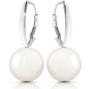 Kolczyki perły wiszące duże srebrne angielskie zapięcie