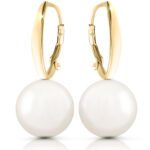 Kolczyki perły wiszące duże srebrne pozłacane angielskie