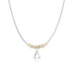 Naszyjnik cytryn srebrny z literka celebrytka