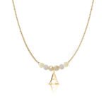 Cytryn naturalny naszyjnik złoty celebrytka