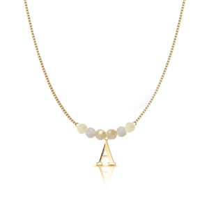 Cytryn naturalny naszyjnik złoty celebrytka