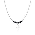 Czarny turmalin naszyjnik celebrytka z kamieniami