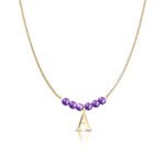 Ametyst naszyjnik złoty celebrytka choker
