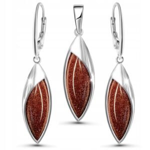 Komplet srebrny piasek pustyni