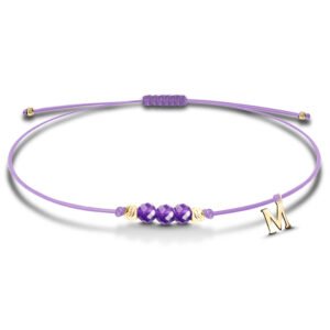 Bransoletka z ametystami i Twoją literką