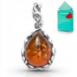 Wisiorek z bursztynem zawieszka biżuteria bursztyn bałtycki srebro 925