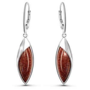 Kolczyki srebrne piasek pustyni wiszące nowoczesne