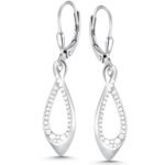 Srebrne wiszące kolczyki z cyrkoniami