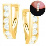 Złote kolczyki dla dziewczynki z cyrkoniami