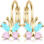 Złote kolczyki 925 dla dziewczynki motylki