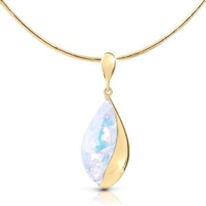 Złoty naszyjnik damski z opalem wisiorek
