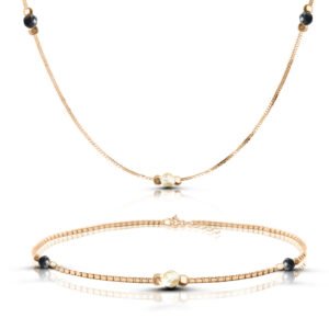 Naszyjnik i bransoletka turmalin z cytrynem