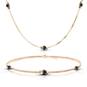 Naszyjnik i bransoletka z czarnym turmalinem