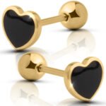 Kolczyki złote helix zakręcane serca