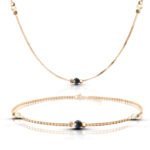 Naszyjnik i bransoletka cytryn z turmalinem