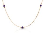 Naszyjnik pozłacany z ametystem