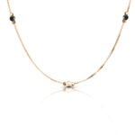 Naszyjnik turmalin z cytrynem pozłacany