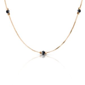 Naszyjnik z naturalnym turmalinem pozłacany