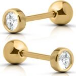 Kolczyki helix pozłacany z cyrkoniami