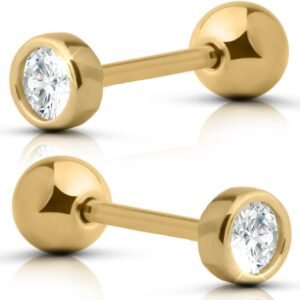 Kolczyki helix załote zakręcane z cyrkoniami