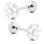 Kolczyki helixy srebrne z cyrkoniami