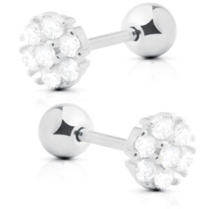 Kolczyki helixy srebrne z cyrkoniami