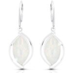 Srebrne kolczyki wiszące z opalem