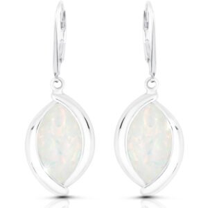 Srebrne kolczyki wiszące z opalem