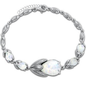 Srebrna bransoletka z opalem