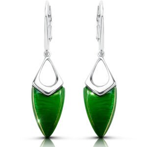 Kolczyki obsydian srebrne