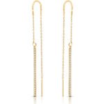 Kolczyki pozłacane przeciągane