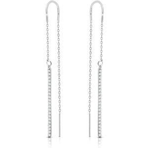 Kolczyki srebrne przeciągane przez ucho