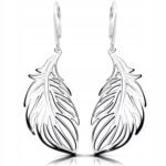 Kolczyki srebrne ażurowe pióra