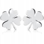 Kolczyki koniczynki srebrne wkrętki