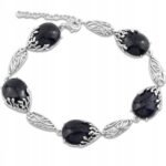 Bransoletka noc kairu srebrna piękna