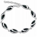 Srebrna bransoletka noc kairu damska z kamieniami