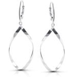 Kolczyki srebrne wiszące romby rodowane ażurowe lekkie angielskie 925