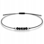 Bransoletka ochronna turmalin czarny srebro
