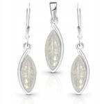 Komplet biżuterii srebrnej z opalem