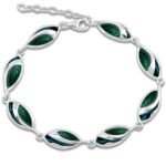 Bransoletka malachit srebrna z malachitem