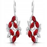 Srebrne kolczyki z koralem listki