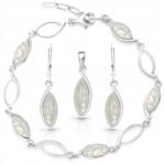 Komplet biżuterii srebrnej z opalem