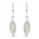 Kolczyki z opalem srebrne wiszące angielskie