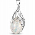 Srebrny wisiorek z opalem gałązki
